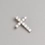 Xuping Cross Pendant, 18K Gold Plating with White Rhinestones, diameter 23x16mm+