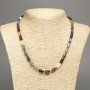 Assorted Natural Stone Necklace, Smooth Cylinder, Diameter 10x6mm +/-, Length 48cm +