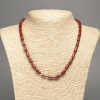 Red Jasper Necklace, Natural Stone Smooth Cylinder, Diameter 10x6mm +/-, Length 49cm +