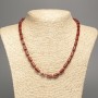 Red Jasper Necklace, Natural Stone Smooth Cylinder, Diameter 10x6mm +/-, Length 49cm +