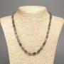 Green Jasper Necklace, Natural Stone Smooth Cylinder, Diameter 10x6mm +/-, Length 49cm +