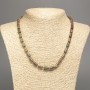 Heliotrope Jasper Necklace, Natural Stone Smooth Cylinder, Diameter 10x6mm +/-, Length 48cm +