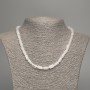 Rock Crystal Necklace, natural stone smooth cylinder, diameter 10x6mm +-, length 48cm +