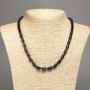 Agate (pressed) Necklace, smooth cylinder, diameter 10x6mm +-, length 48cm +