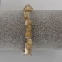 Natural Mother-of-Pearl Bracelet on elastic, beige tumbled beads, diameter 8x5+/-, length 18cm