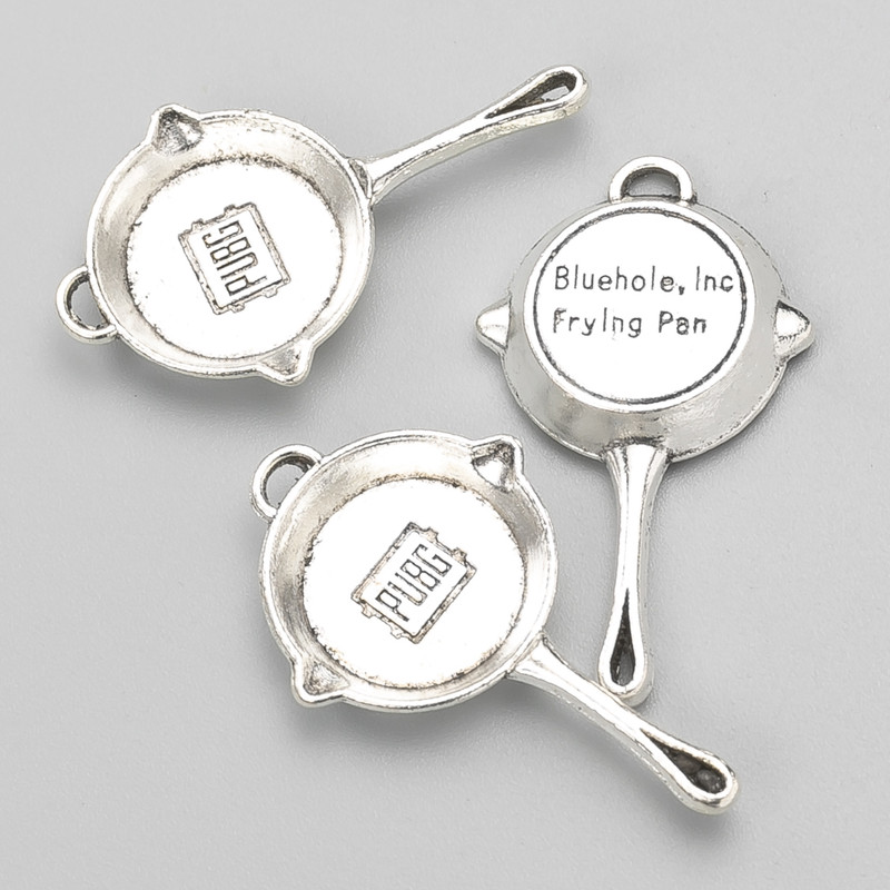 Pendant Findings Frying Pan, 34x20mm, pack of 8pcs+/-, 20g