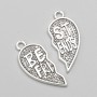 Findings Pendant Heart Half 29x13mm pack of 10 halves +/- 20g