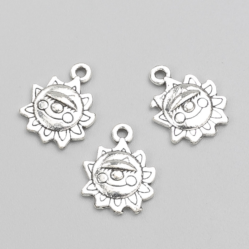 Sun Pendant Finding 15x12mm, Pack of 20pcs +/-, 20 Grams