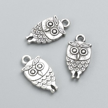 Pendant Finding Owl 18x9 mm, pack of ~15 pcs, 20g