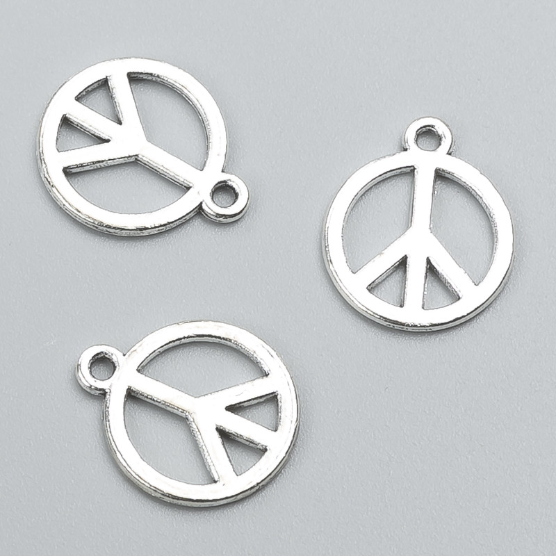 Pendant Finding Peace Sign 17x14 mm, pack of ~27 pcs, 20g