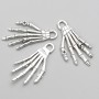 Pendant Finding Skeleton Hand 35x18 mm, pack of ~9 pcs, 20g
