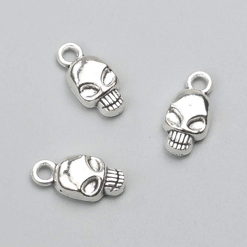Pendant Finding Skull 15x7 mm, pack of ~20 pcs, 20g