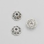 Jewellery Findings End Cap, Silver Metal Colour, Diameter 9x4(+-)mm, Pack 20g, 64(+-)pcs