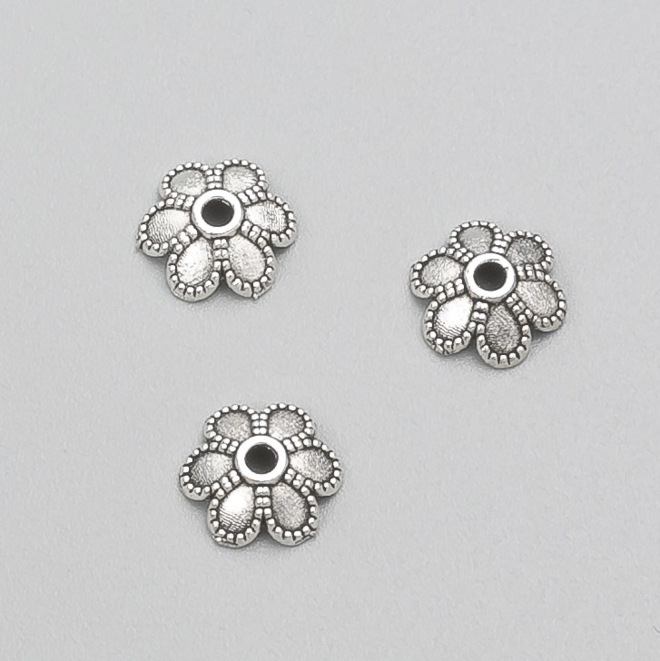 Findings End Cap silver metal colour, diameter 9x3(+/-)mm pack -20g 62(+/-)pcs
