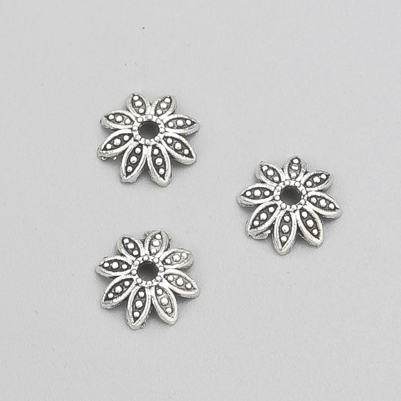 Findings End Cap silver metal colour, diameter 10x3(+/-)mm pack -20g 80(+/-)pcs
