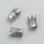 Findings Crown End Cap silver metal colour, diameter 13x8(+/-)mm pack -20g 17(+/-)pcs