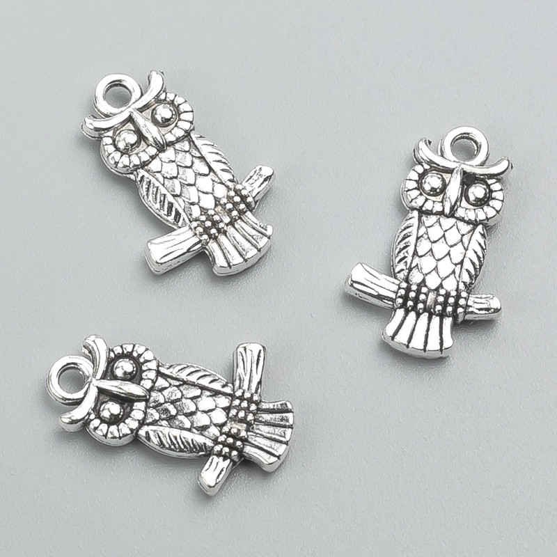 Findings Pendant Owl 20x13mm pack of 14pcs +/- 20g