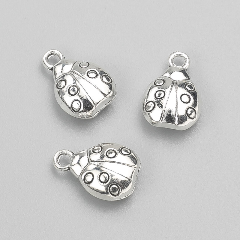 Findings Pendant Ladybird 14x10mm pack of 10pcs +/- 20g