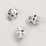 Bead insert findings Skull, diameter 11x7x7mm, pack 20g, 14pcs+/- metal colour "silver"
