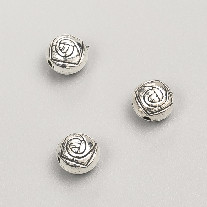 Bead insert findings, diameter 7x6mm, pack 20g, 23pcs+/- metal colour "silver"