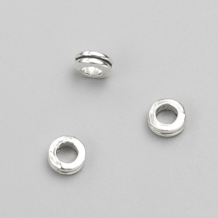 Bead findings insert, 6x3mm diameter, packaged 20g, 50pcs± metal colour "silver"