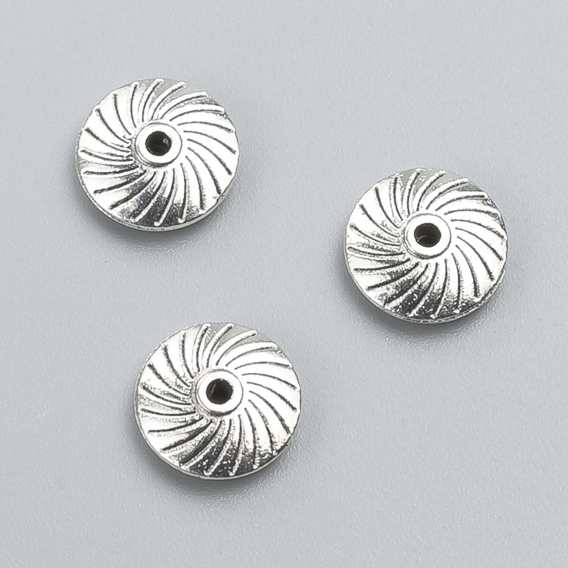 Jewellery Findings Bead Spacer, Diameter 11x3mm Pack 20g. 17pcs+- Metal Colour "Silver"