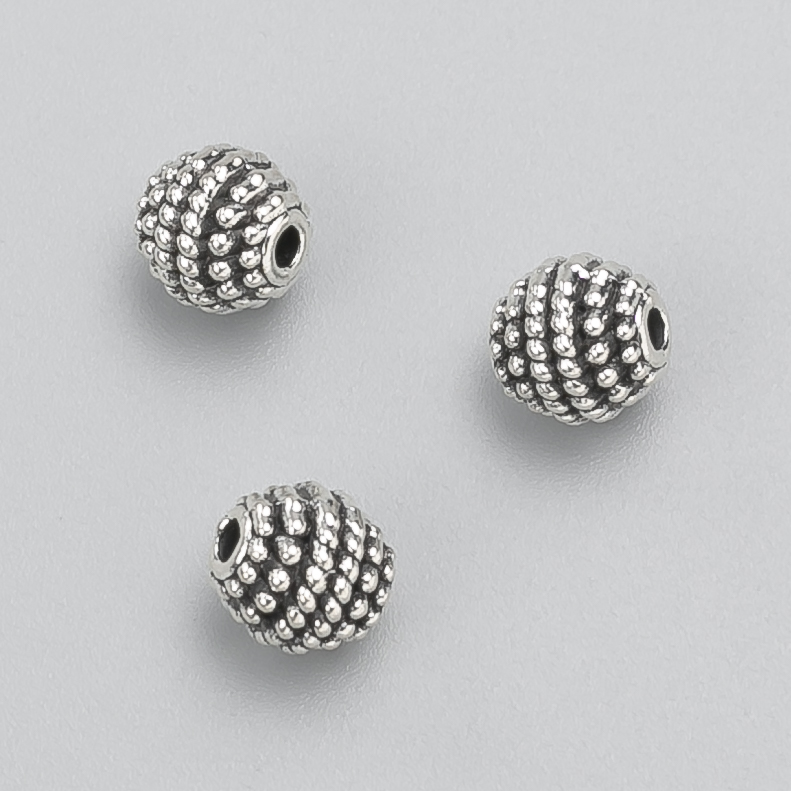 Bead finding insert bead, diameter 8mm± packaged 20g 15pcs± metal colour "silver"