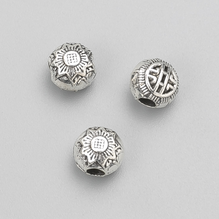 Jewellery Findings Bead Spacer, Diameter 8x7mm+- Pack 20g. 19pcs+- Metal Colour "Silver"