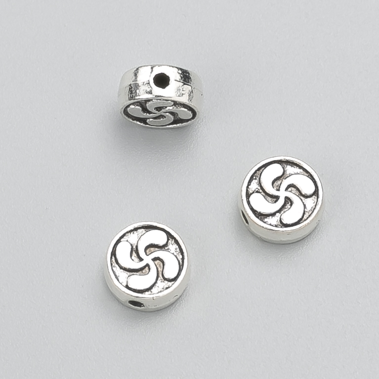 Jewellery Findings Bead Spacer, Diameter 8x3mm(+-), Pack 20g, 23(+-)pcs, Silver Metal Colour
