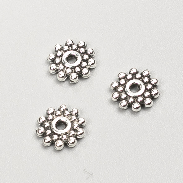 Jewellery Findings Bead Insert, 8x2mm, 20g Pack, 55pcs+/-, Silver Metal Colour