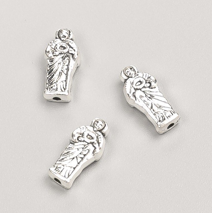 Findings Bead Insert Icon, diameter 13x6x4mm, pack 20g, 23pcs+/- metal colour "silver"