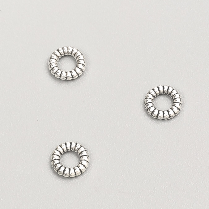 Findings Spacer Bead, Diameter 6×1mm, Pack 20g, 156pcs+/-, Metal Colour "Silver"