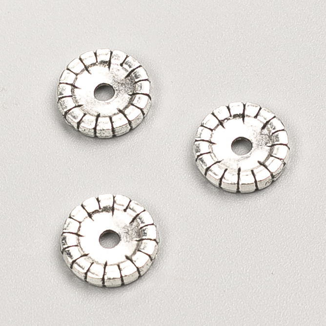 Findings Bead Insert, diameter 10x2mm, pack 20g, 27pcs+/- metal colour "silver"