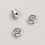 Findings Bead Insert Flower, diameter 7x4mm, pack 20g, 39pcs+/- metal colour "silver"