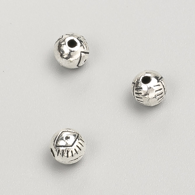 Findings Bead Insert, diameter 6mm, pack 20g, 31pcs+/- metal colour "silver"