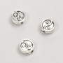 Bead insert findings Yin-Yang, diameter 8x4mm, pack 20g, 21pcs+/- metal colour "silver"