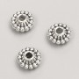 Bead insert findings, diameter 11x6mm, pack 20g, 16pcs+/- metal colour "silver"