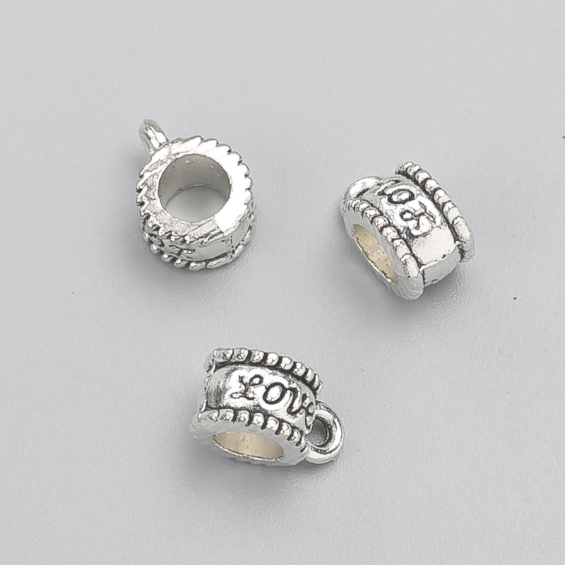 Jewellery Findings “Love” Bail Holder, 8x6x11mm, Hole Diameter 4.5mm, 20g Pack, 20pcs+/-