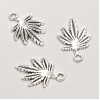 Jewellery Findings Hemp Leaf Pendant, 19x13mm, 26pcs+/- Pack, 20g