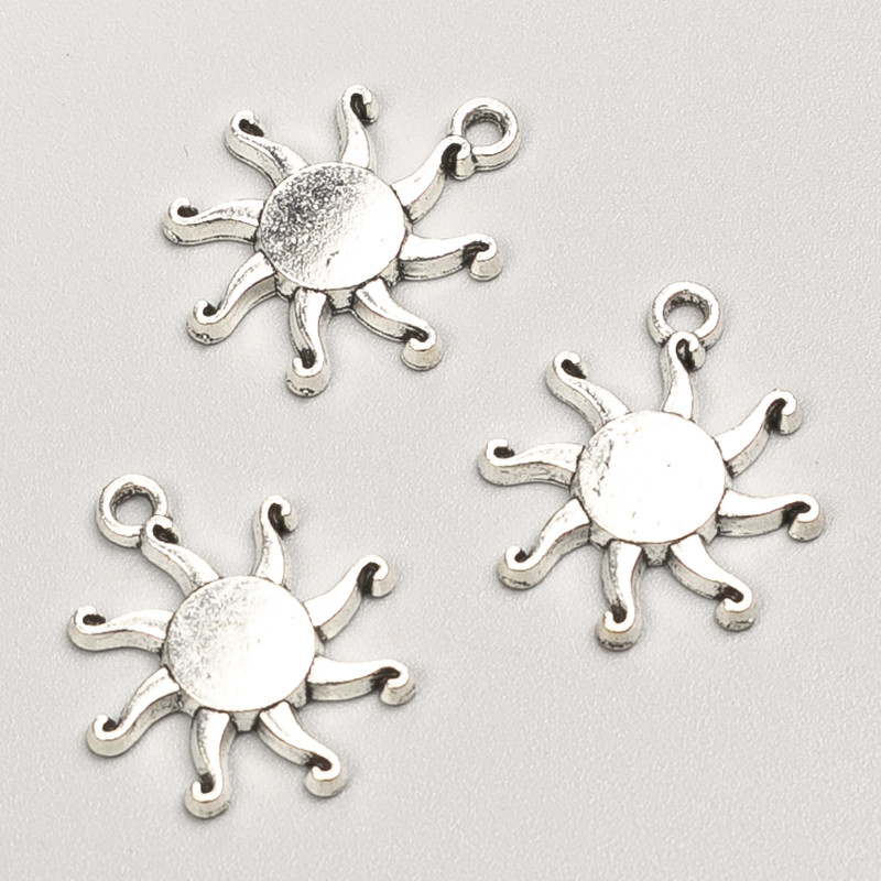 Jewellery Findings Sun Pendant, 19x16mm, 21pcs+/- Pack, 20g