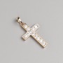 Xuping Pendant, 18K Gold-Plated Cross with White Rhinestones, Diameter 26x16mm+/-, Length 32mm