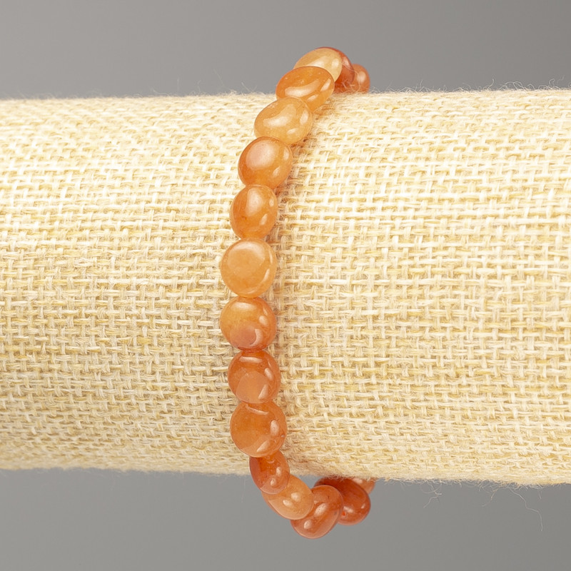 Carnelian Natural Stone Tumbled Bracelet on Elastic, 7x8mm+/-, 18cm Length