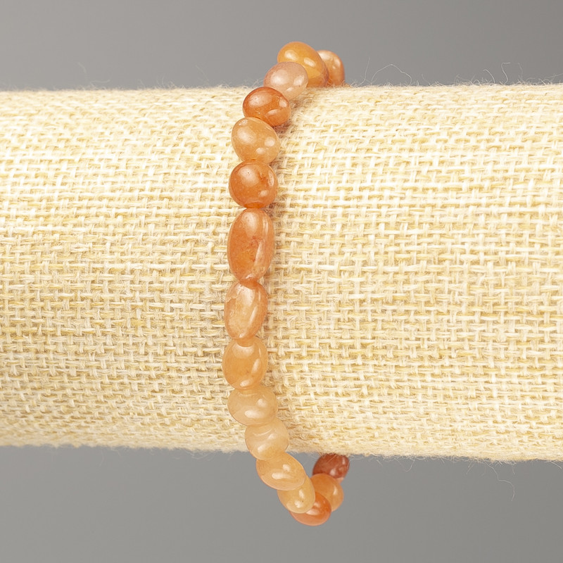 Carnelian Natural Stone Tumbled Bracelet on Elastic, 10x6mm+/-, 18cm Length