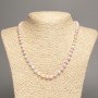 Necklace "Morganite" smooth round bead, diameter ±6mm, length ±50cm, made from white jade (synthetic, dyed)