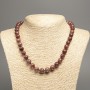 Necklace "Jasper" smooth round bead, diameter ±10mm, length ±50cm, made from white jade (synthetic, dyed)