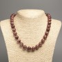"Jasper" Necklace, smooth round beads, diameter 12mm+/-, length 50cm+/-, made from white jade stone (synthetically dyed)