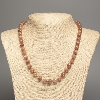 "Jasper" Necklace, smooth round beads, diameter 8mm+/-, length 50cm+/-, made from white jade stone (synthetically dyed)