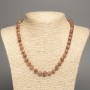 "Jasper" Necklace, smooth round beads, diameter 8mm+/-, length 50cm+/-, made from white jade stone (synthetically dyed)
