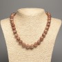 "Jasper" Necklace, smooth round beads, diameter 12mm+/-, length 50cm+/-, made from white jade stone (synthetically dyed)