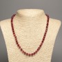 "Carnelian" Necklace, smooth round beads, diameter 6mm+/-, length 50cm+/-, made from white jade stone (synthetically dyed)